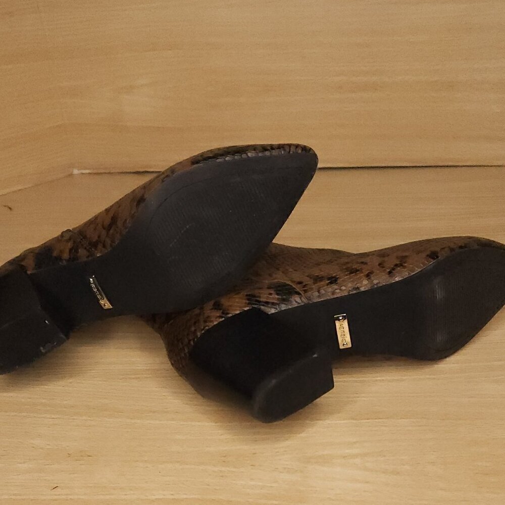Kensie Brown Black Snake Print Ankle Boots 6.5 - Picture 5 of 7